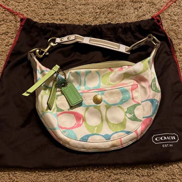 Multi-Color Authentic Coach Logo Bag with Dust Bag - Picture 1 of 4